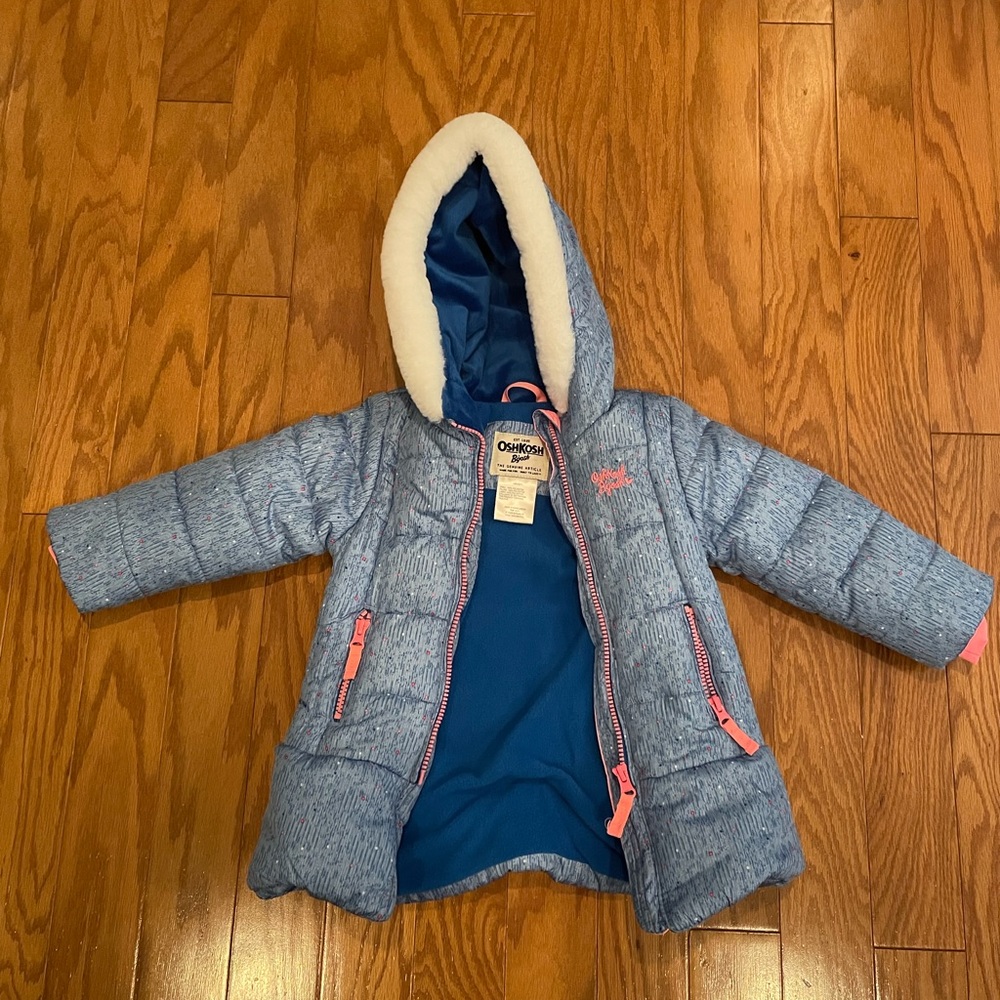 Girls 2T blue and pink winter Oshkosh coat